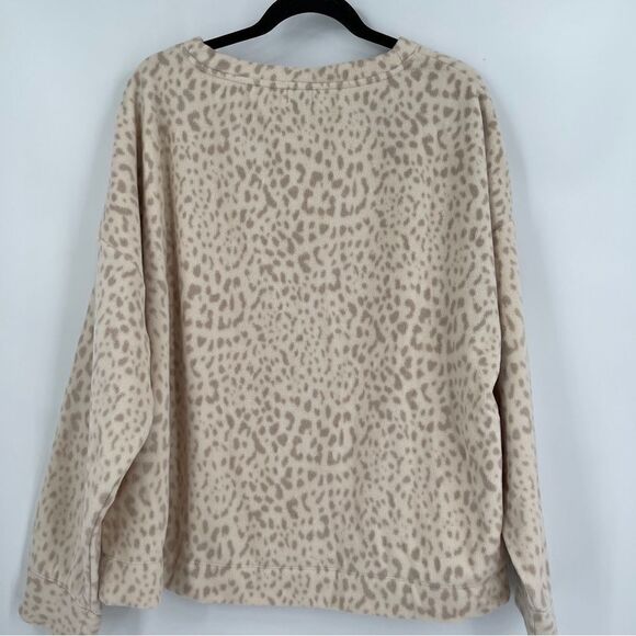 Gap Body Microfleece Top birch beige leopard print - Picture 7 of 8